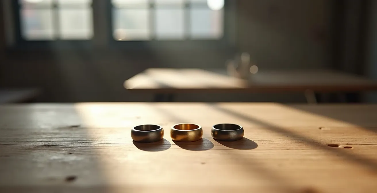 Bague modulable belge illustrant le concept de luxe discret et d'évolution