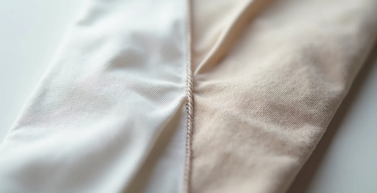 Gros plan comparant les détails de couture d'une pièce de créateur et d'une collaboration fast fashion