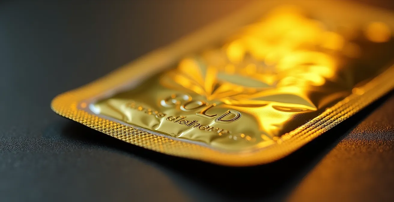 Lingot d'or sous blister scellé avec certificat d'authenticité