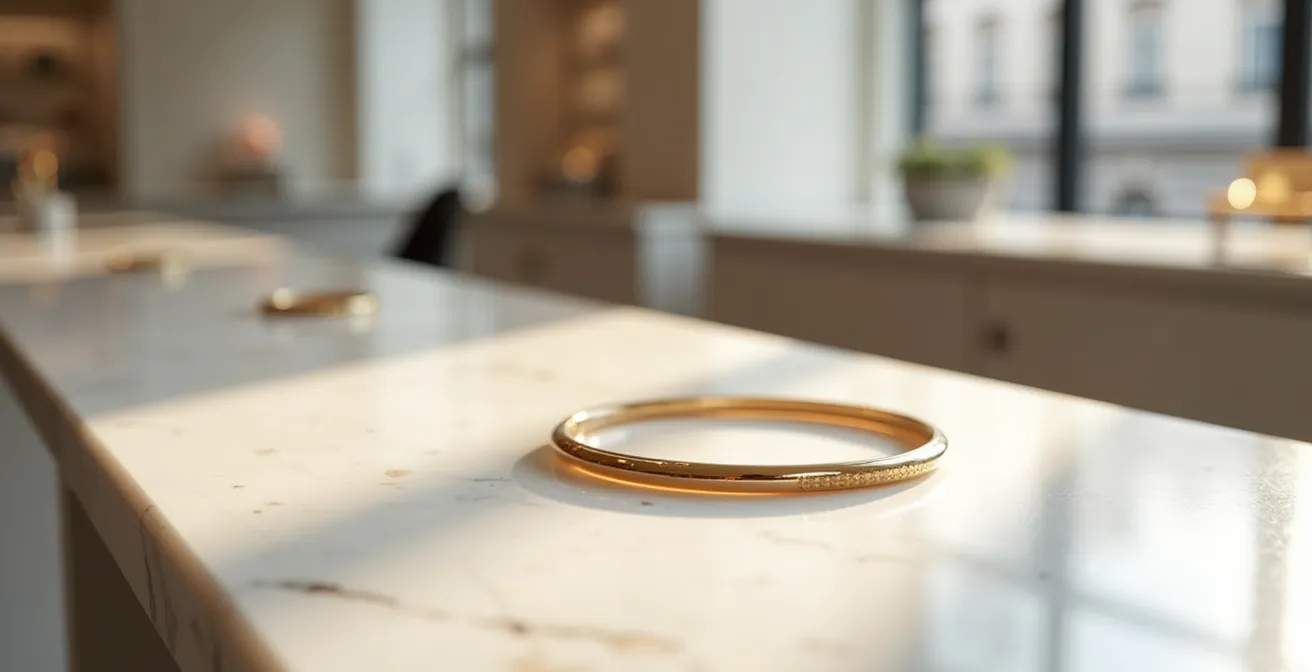 Premier bracelet en or pour démarrer une collection arm party, style minimaliste belge