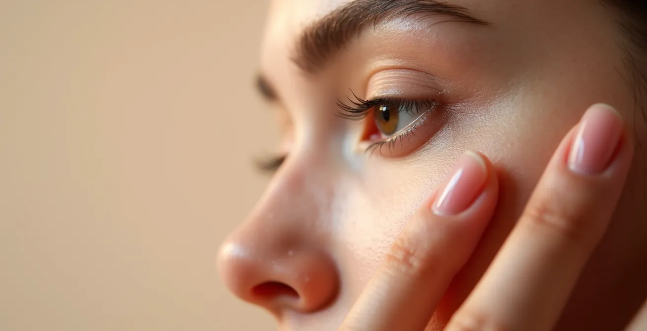 Démonstration de la technique d'application du contour des yeux avec drainage lymphatique